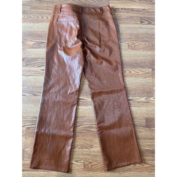 A.L.C. Women's Brown Freddie Faux Leather Bootcut Pants size 14 - Picture 10 of 11